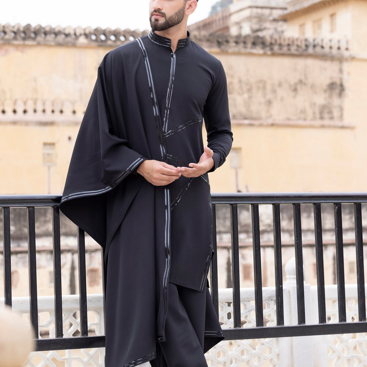 Black Kurta Imported Aligadhi main image 0