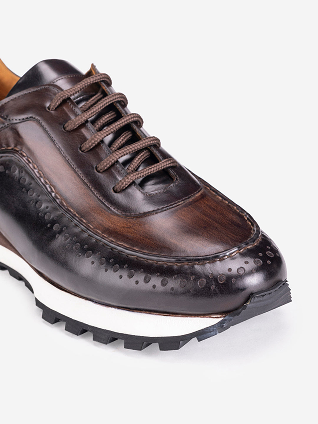 Brown chunky lace up sneakers