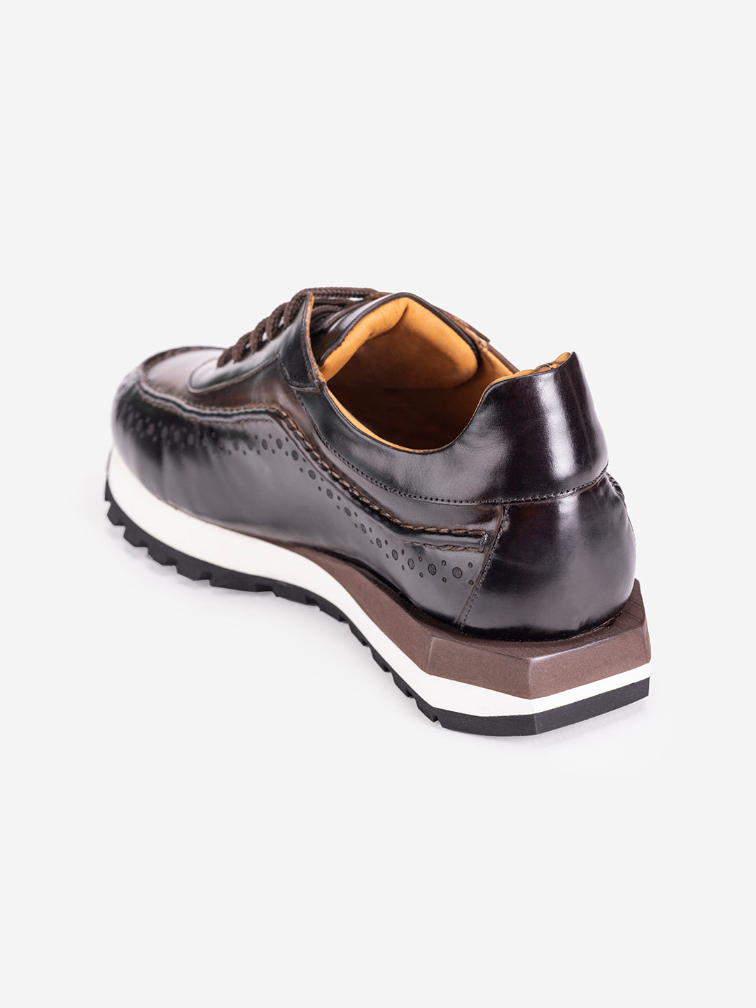 Brown chunky lace up sneakers