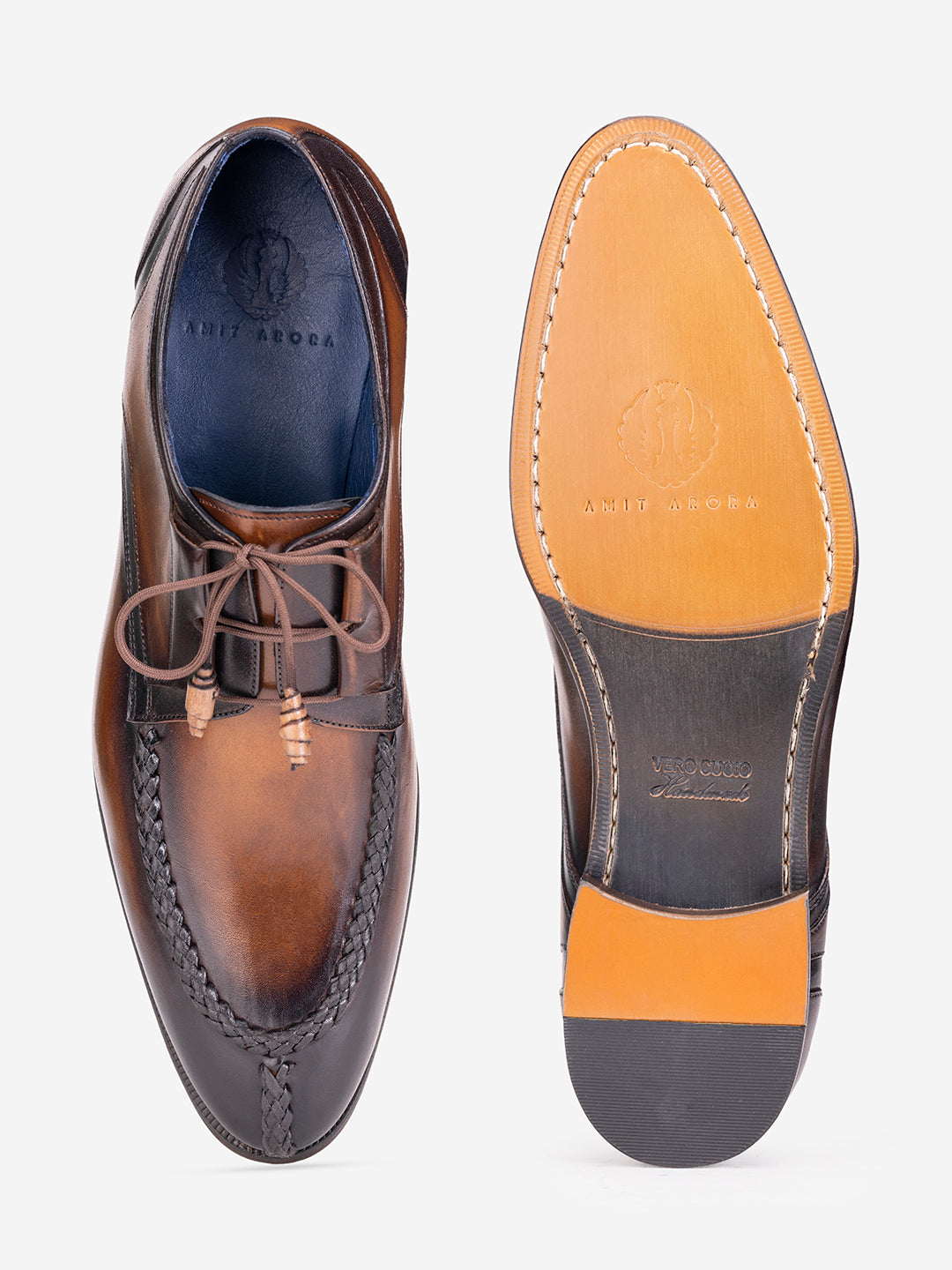 Formal Tan lace loafers with tassels