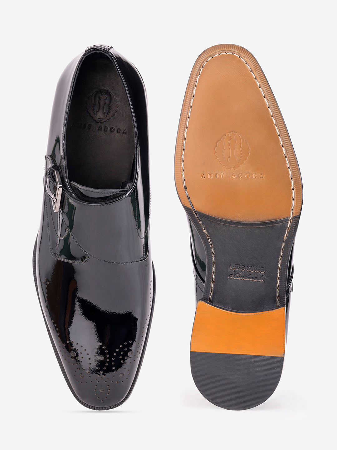 Formal black loafers with buckle