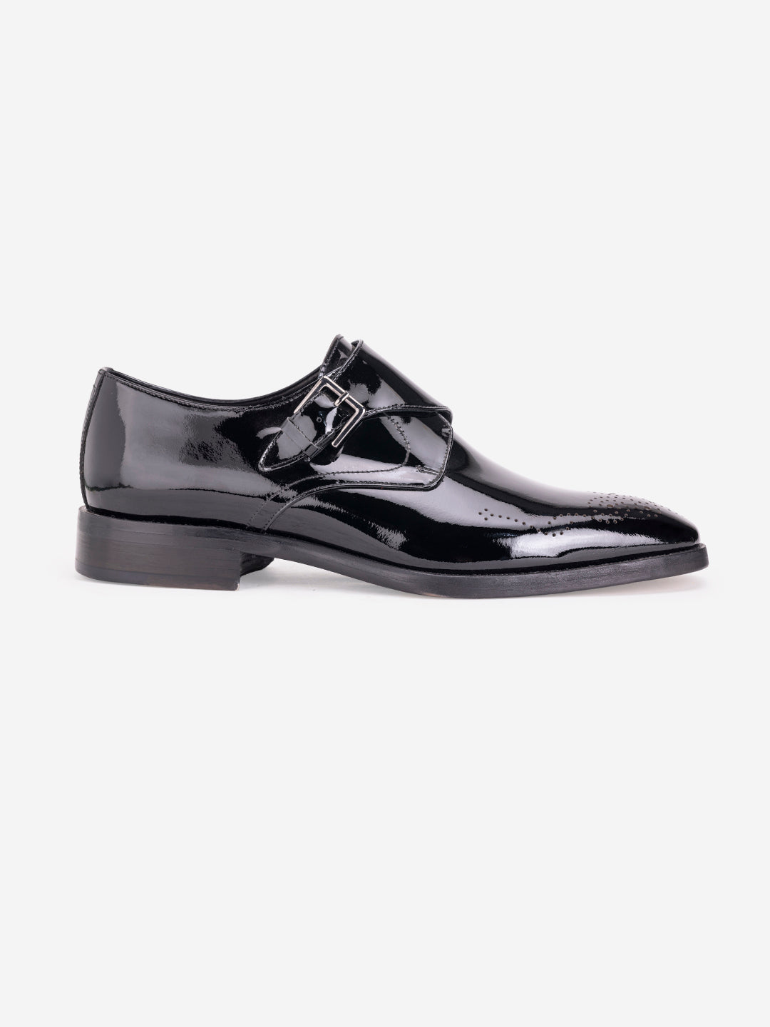 Formal black loafers with buckle