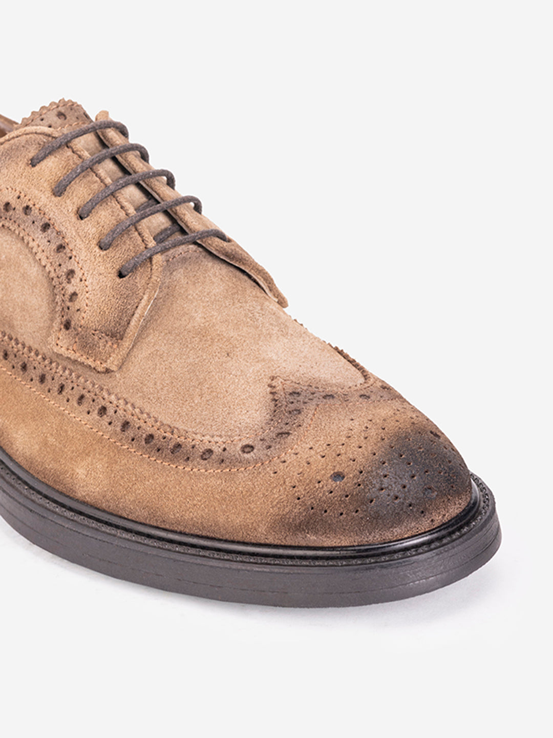 Beige suede lace loafers