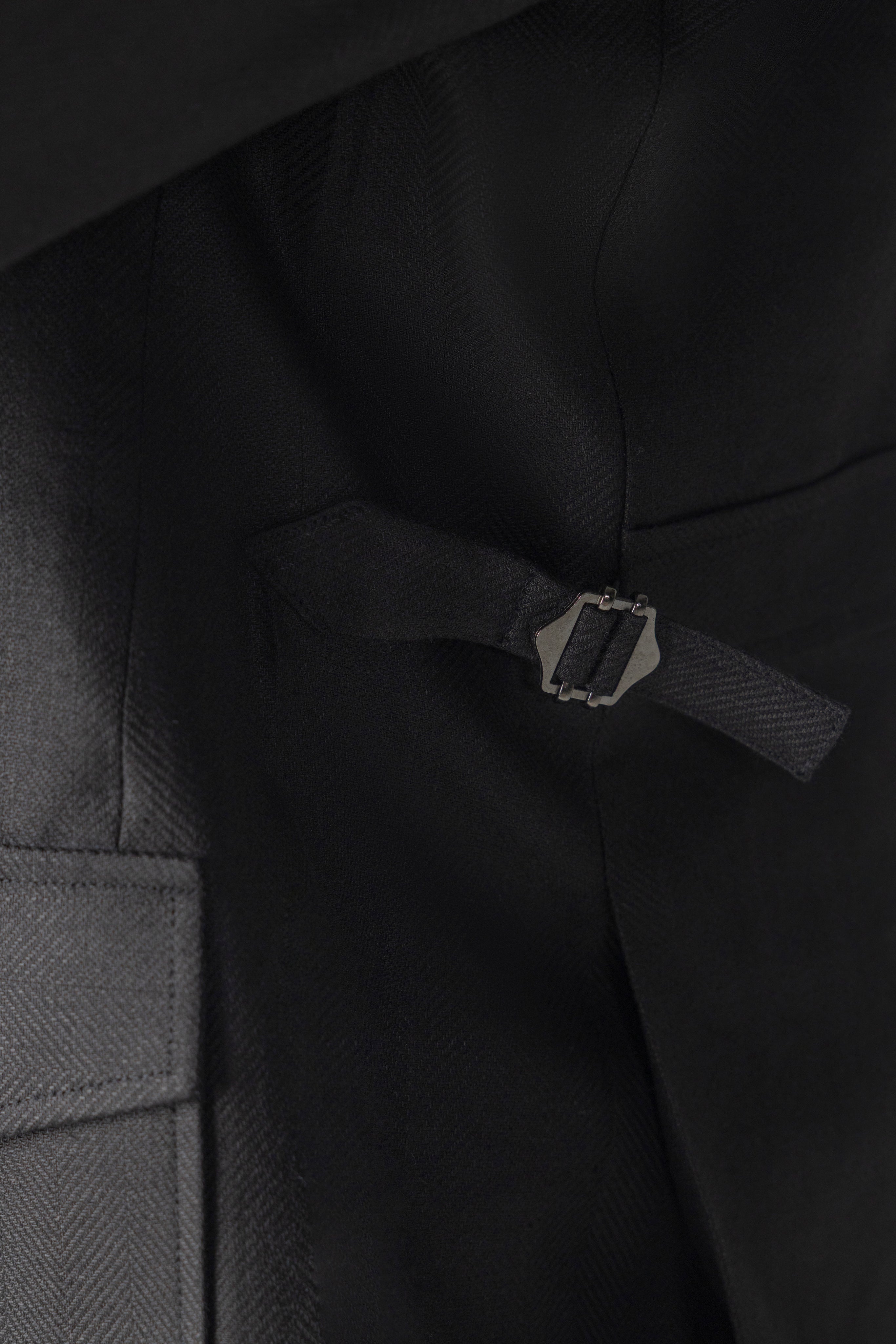 Black linen shacket with four patch pockets and Cuban collar