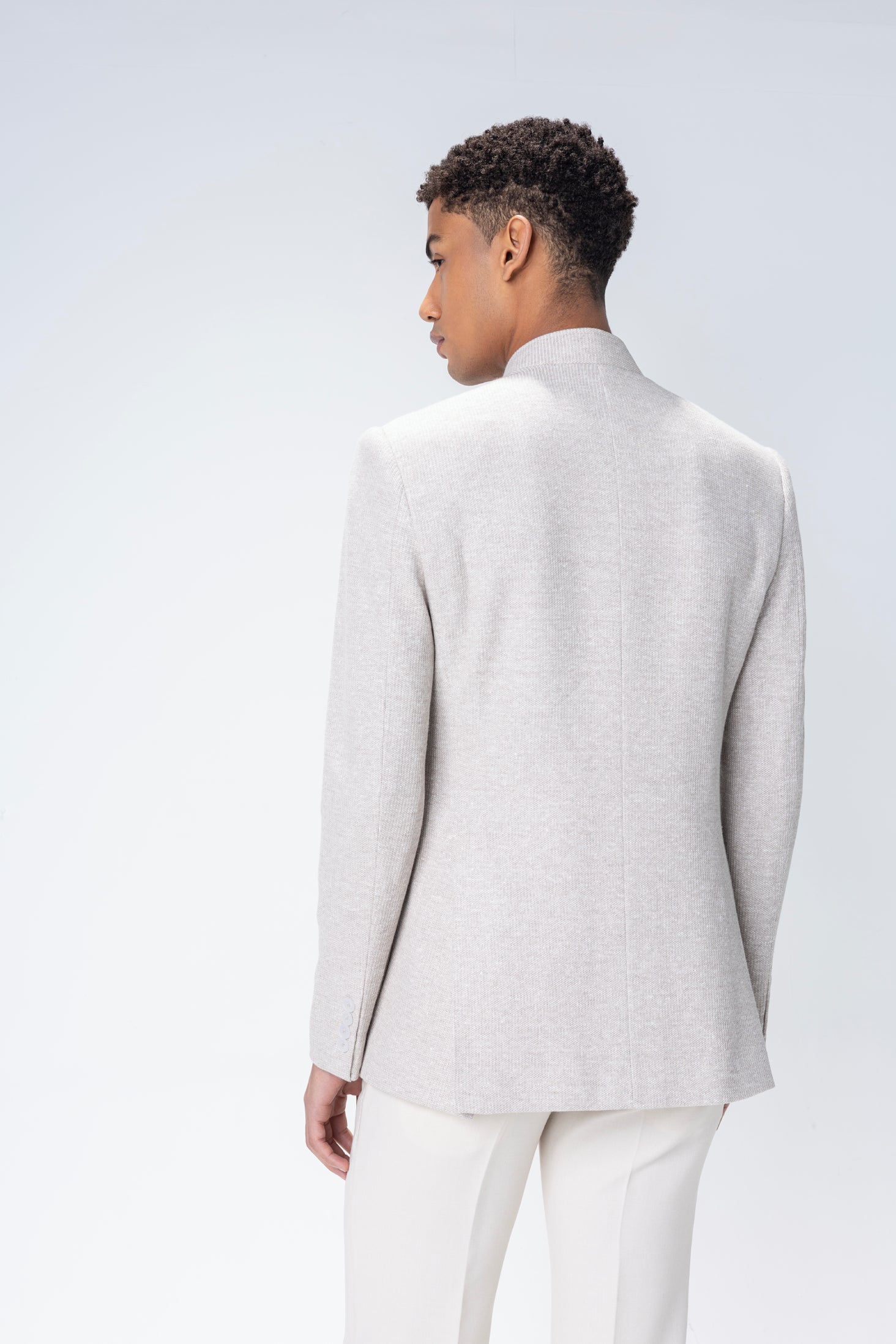 buy blazer Fawn textured Bandh gala with 4 patch pockets