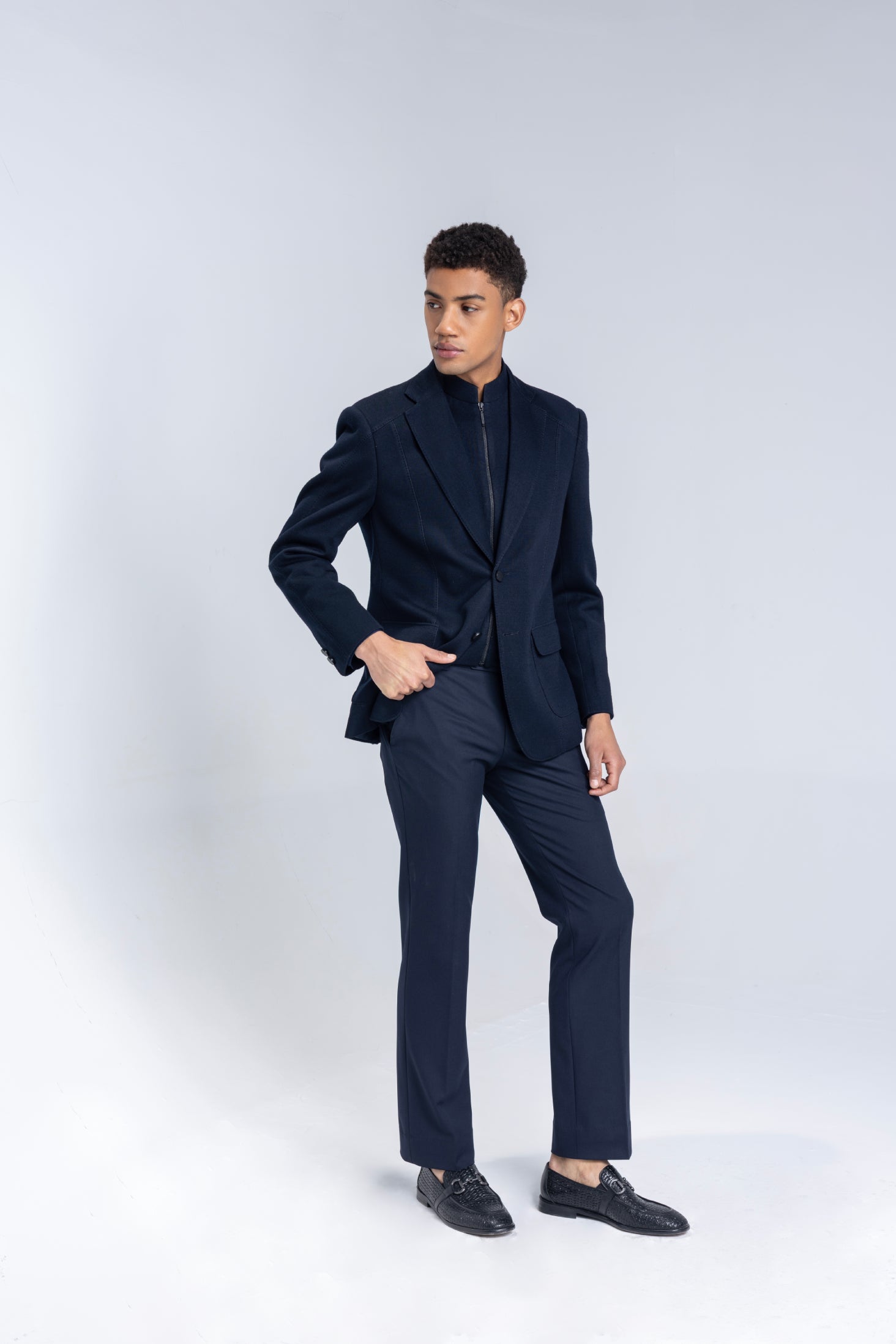 Buy Branded Navy blue blazer with detachable inner jacket