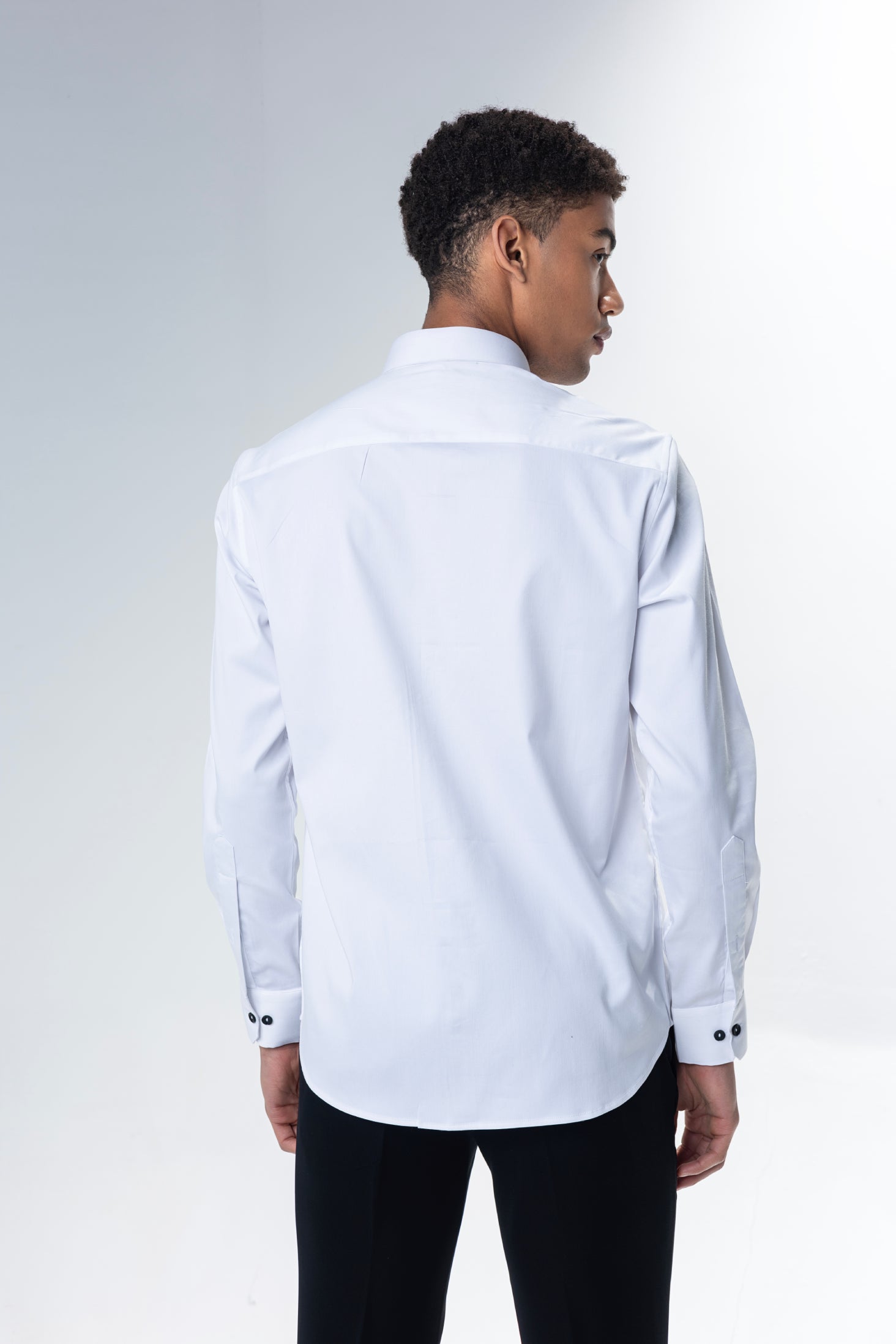 White shirt with contrasting lines