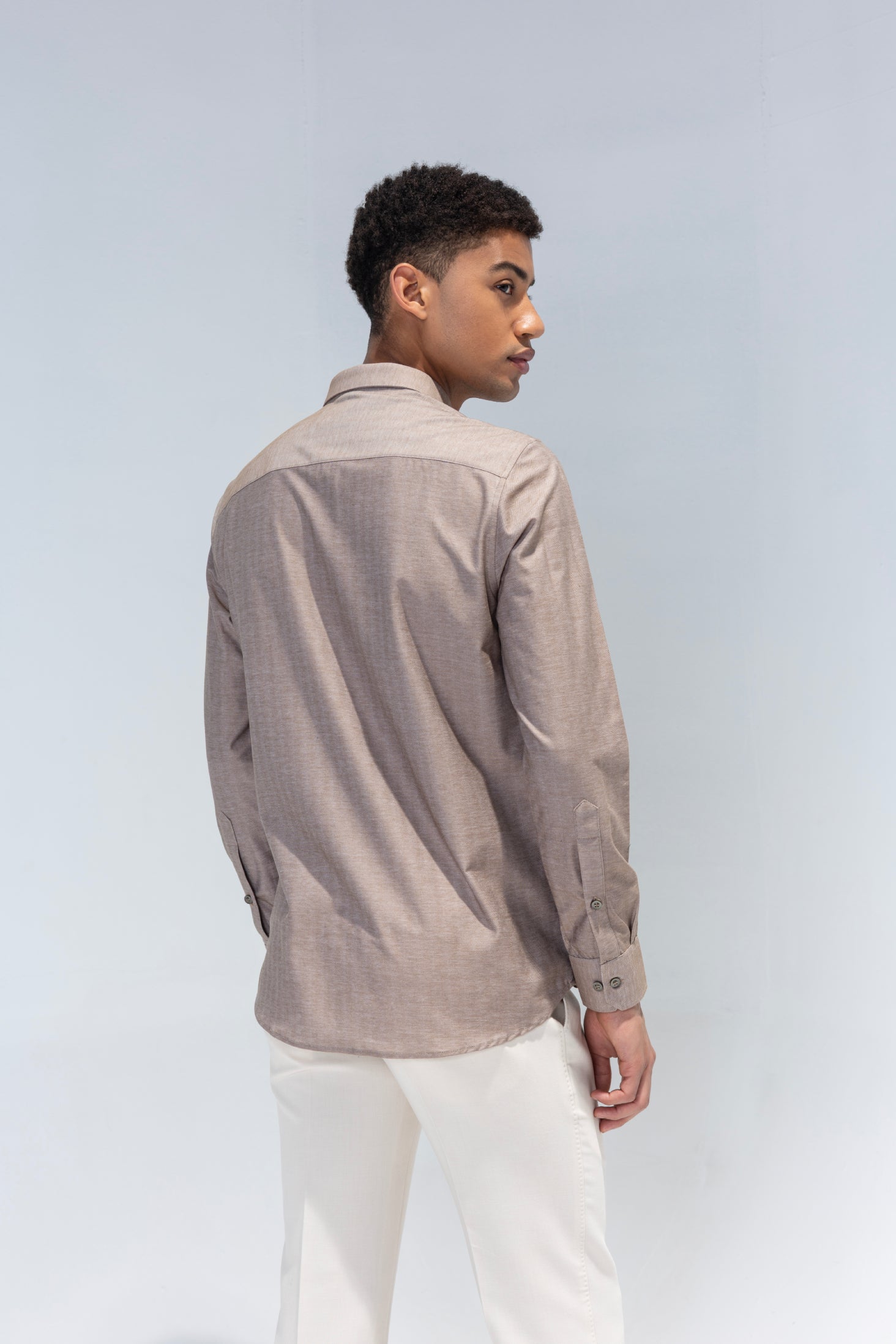 Beige shirt with embroidered Flower