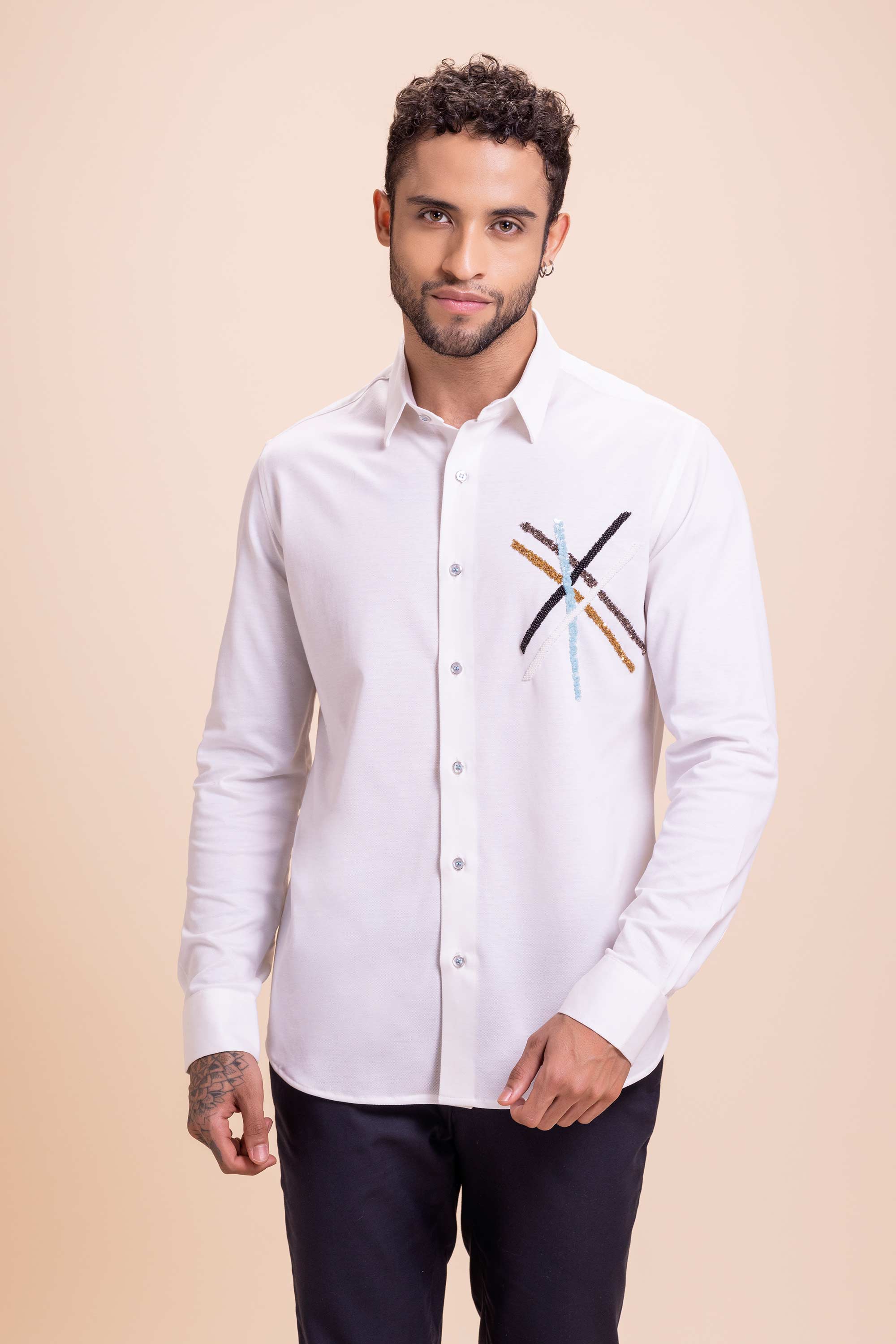 White Embroidered Shirt