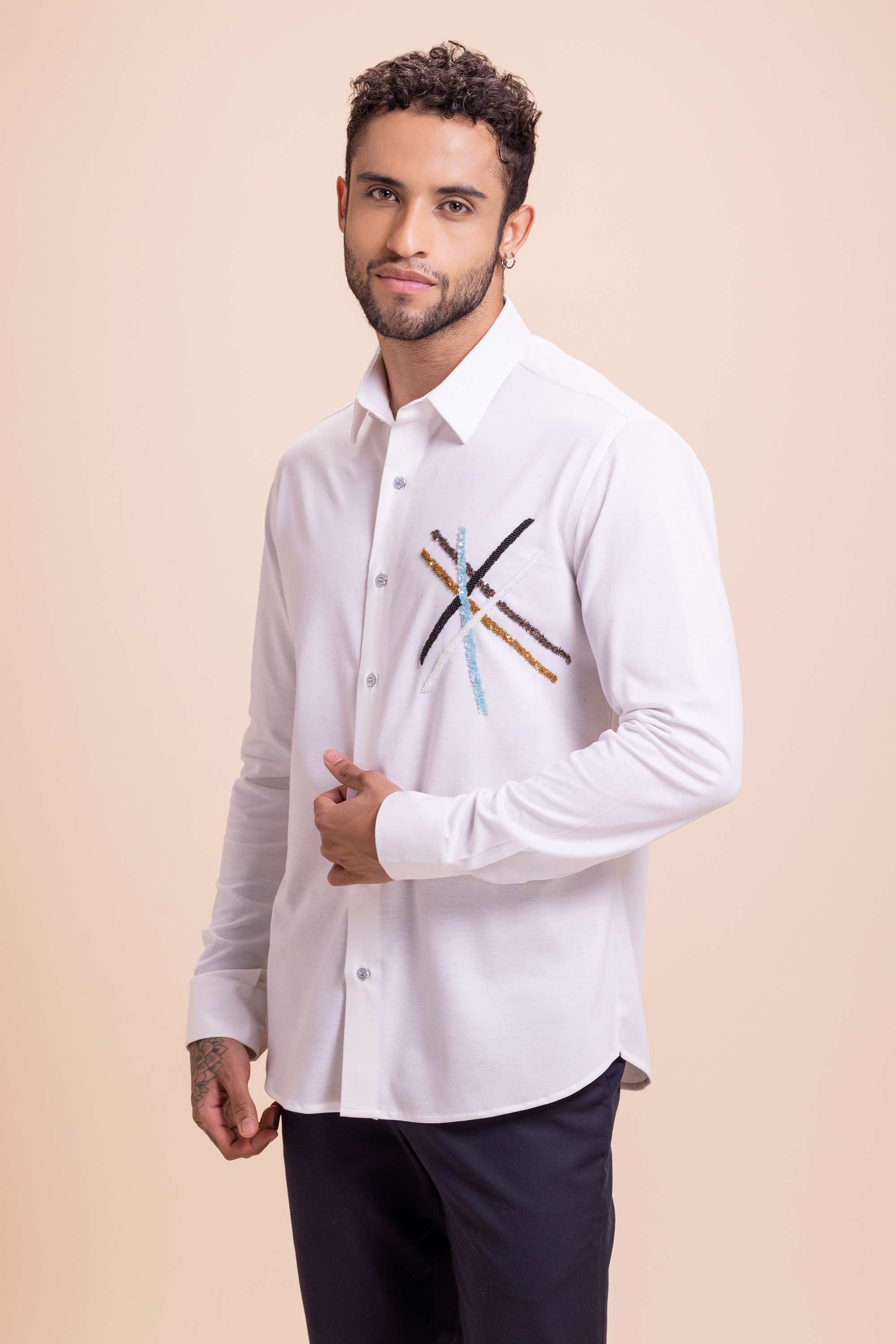 White Embroidered Shirt