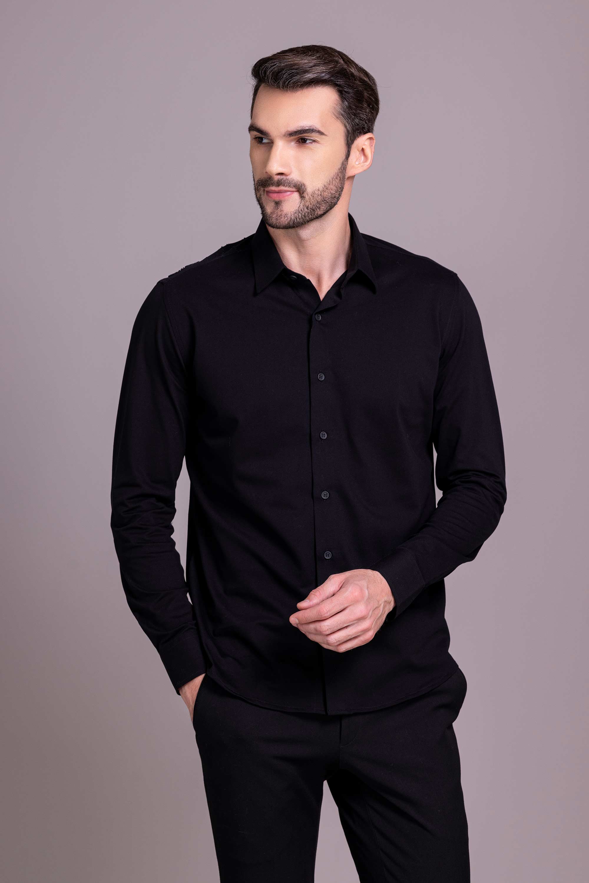 Black Embroidered Shirt