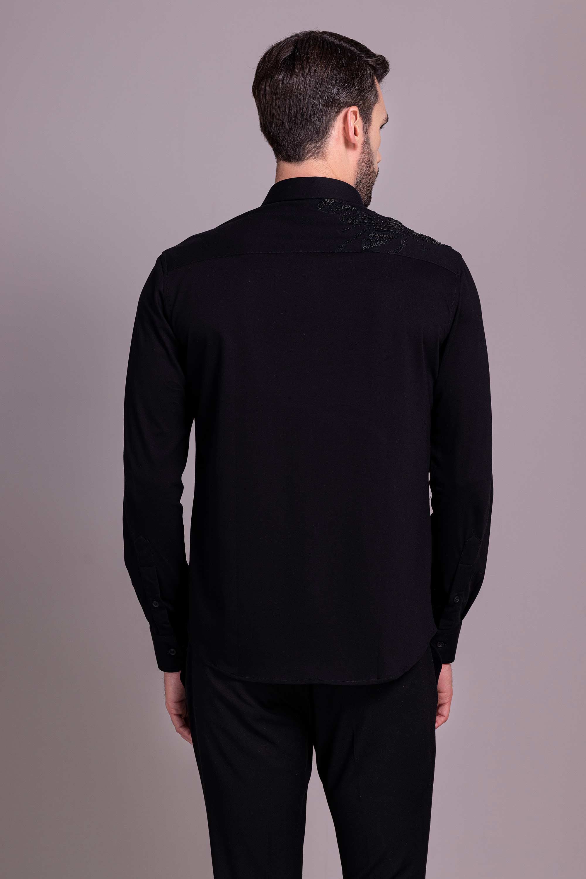 Black Embroidered Shirt