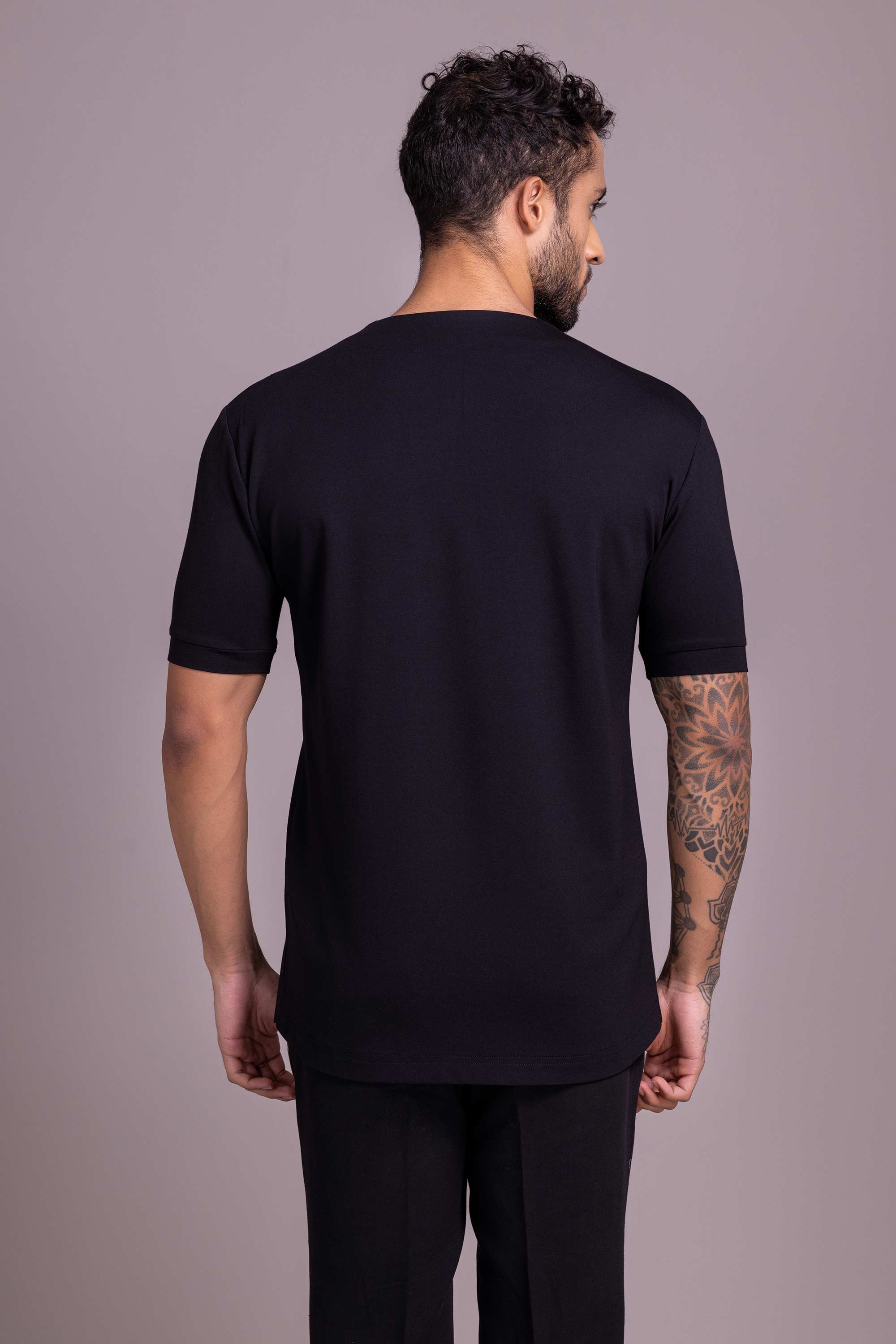 Black T- Shirt with Zipper