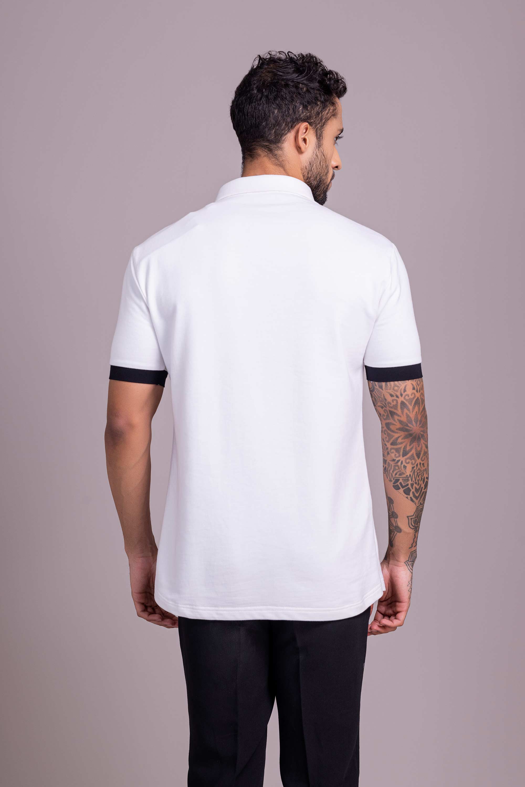 White T- Shirt with Zipper