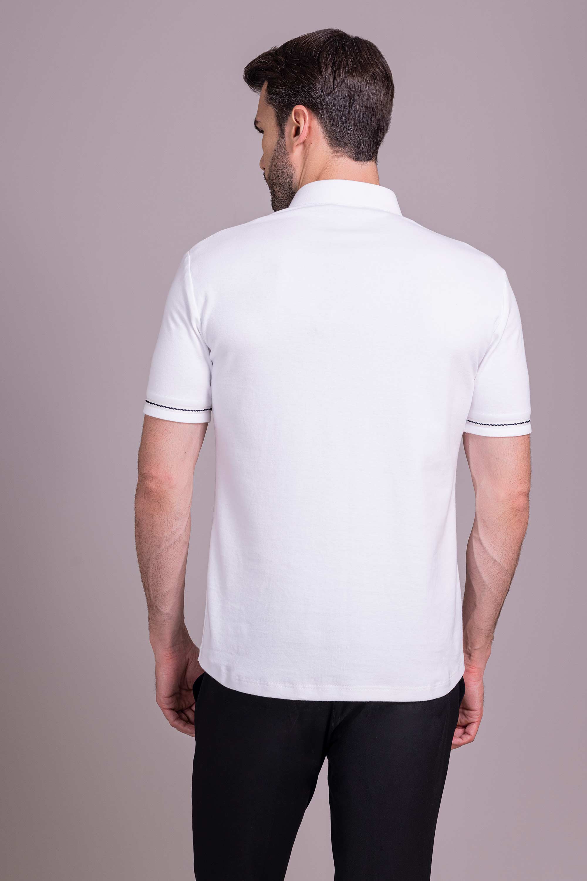 White T- Shirt with Zipper