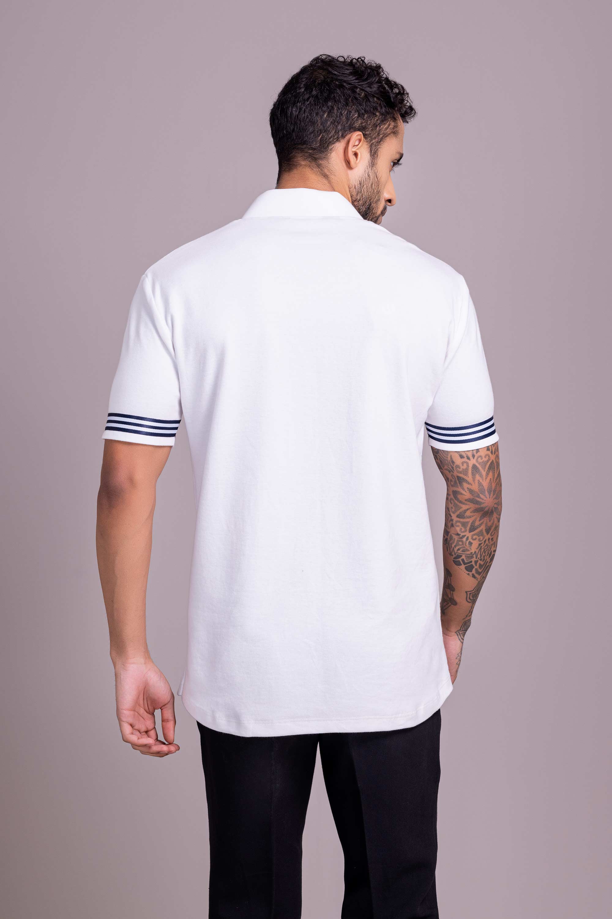 White T- Shirt with Zipper