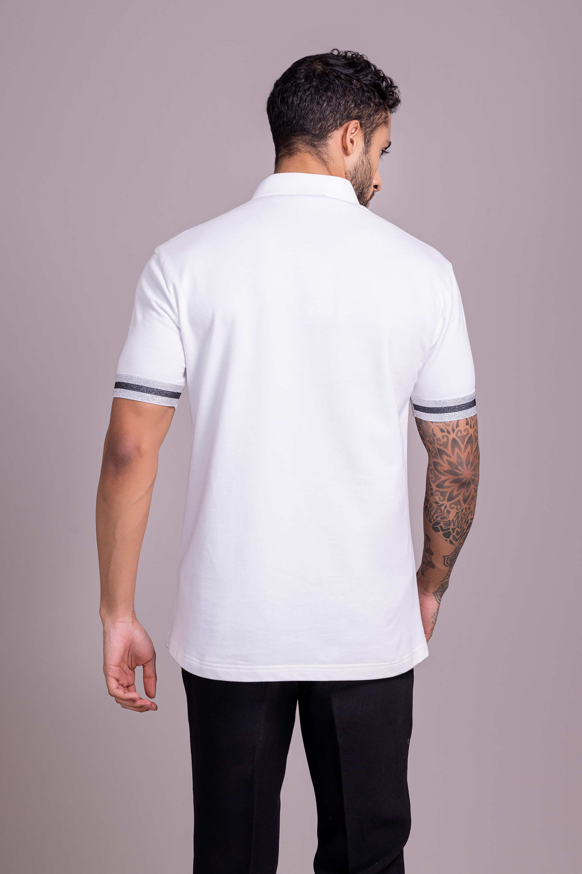 White T- Shirt with Zipper