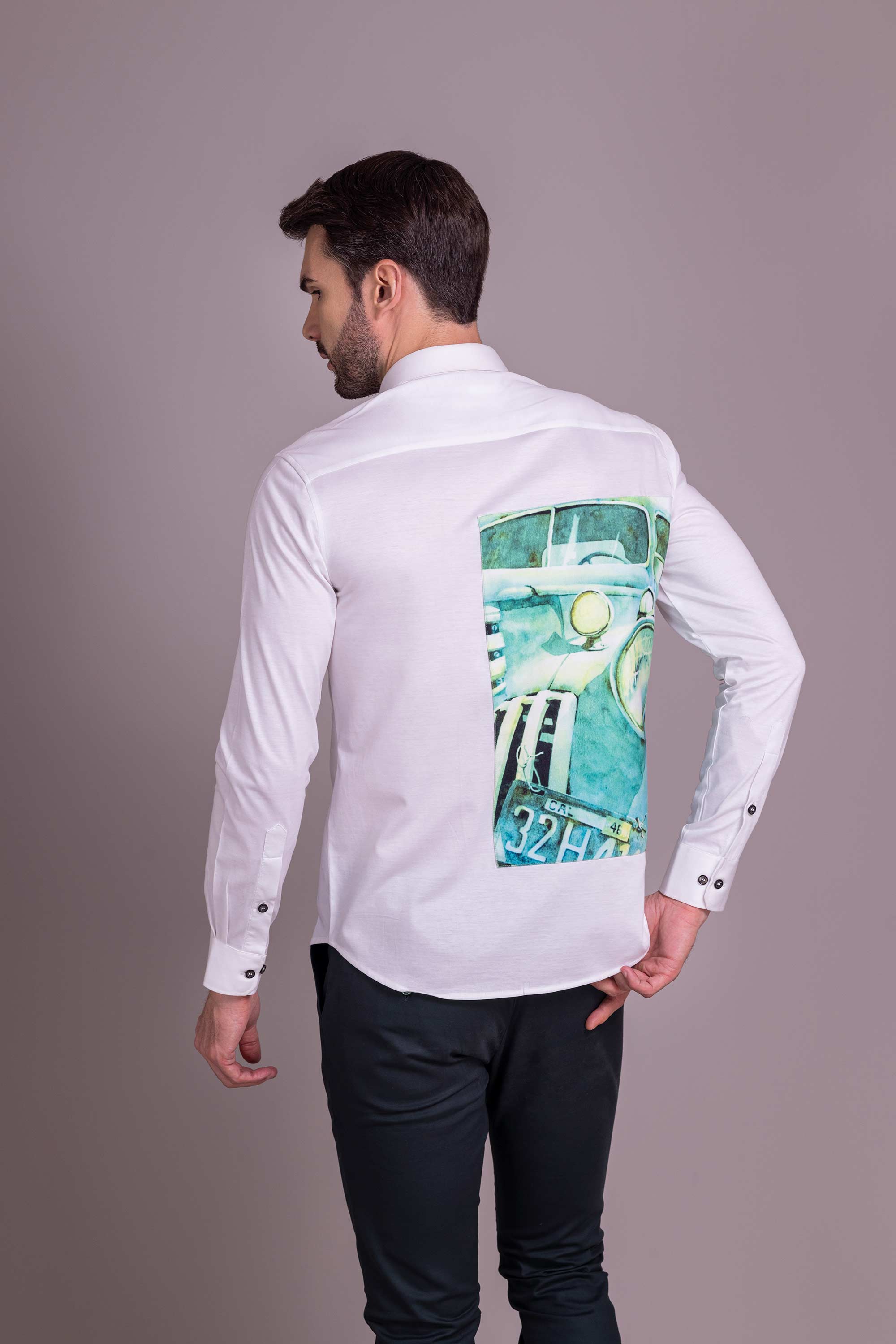 White Patch Work Shirt