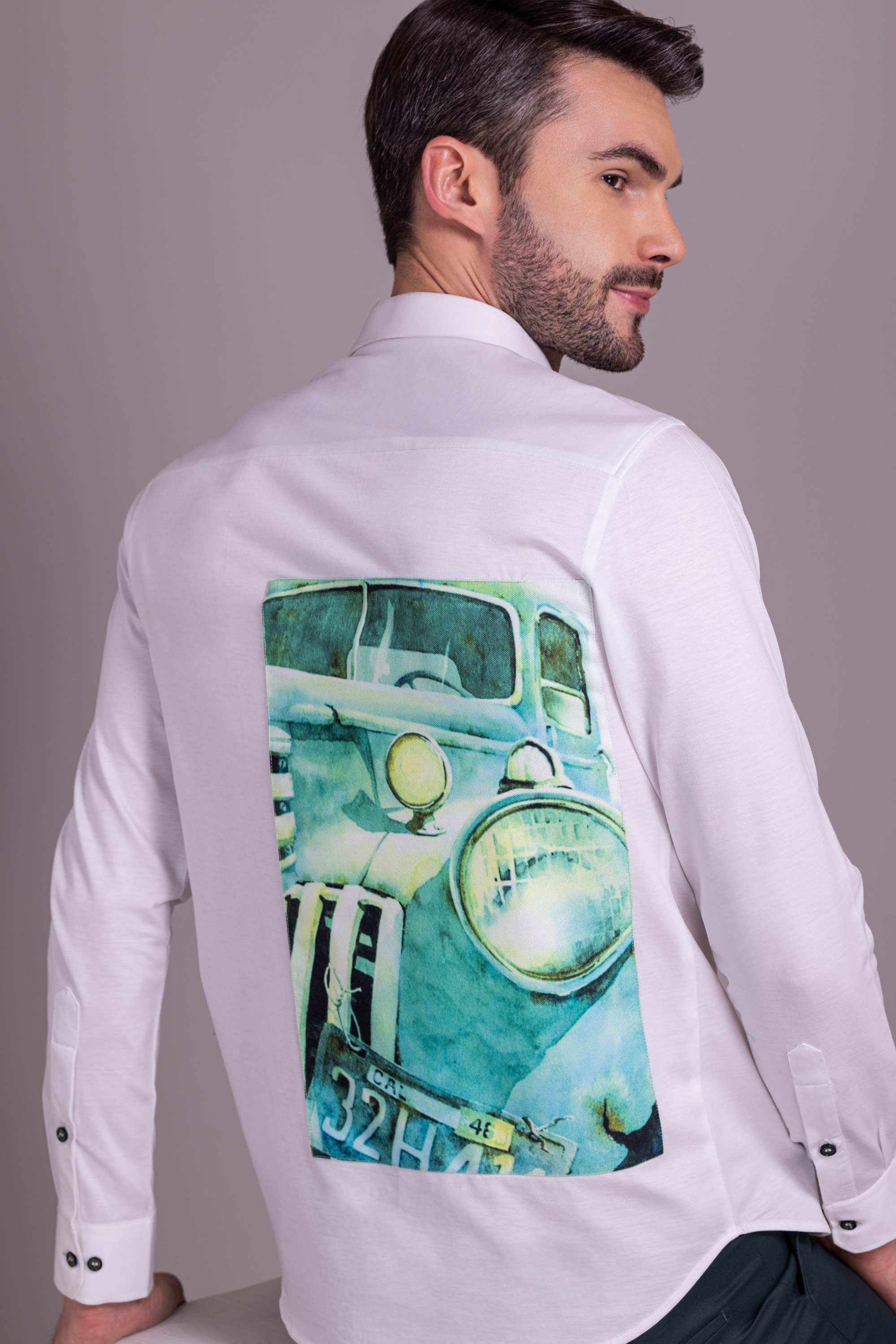 White Patch Work Shirt