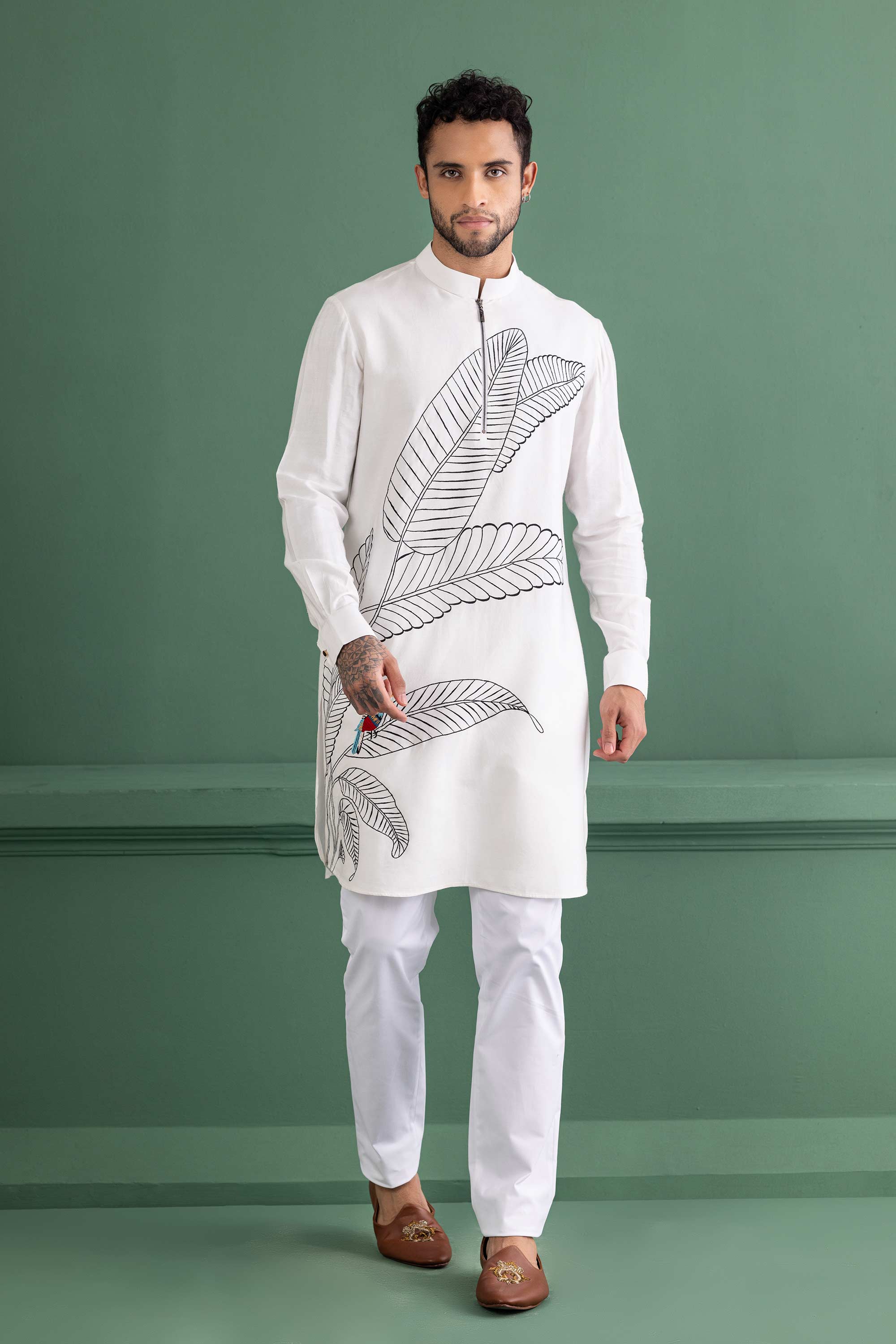 Ivory Embroidered Kurta
