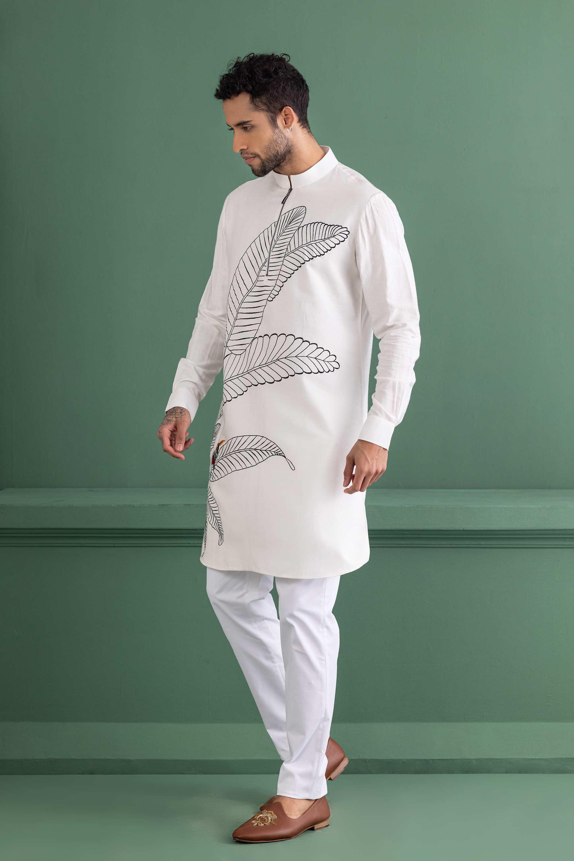 Ivory Embroidered Kurta