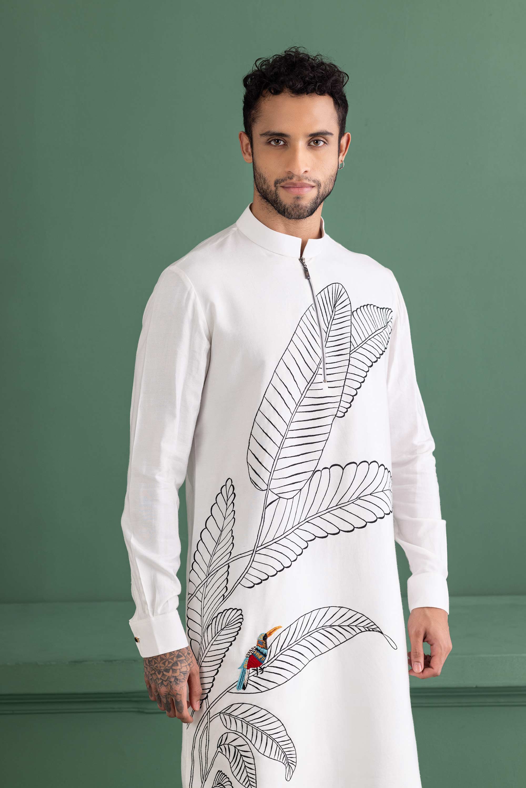 Ivory Embroidered Kurta