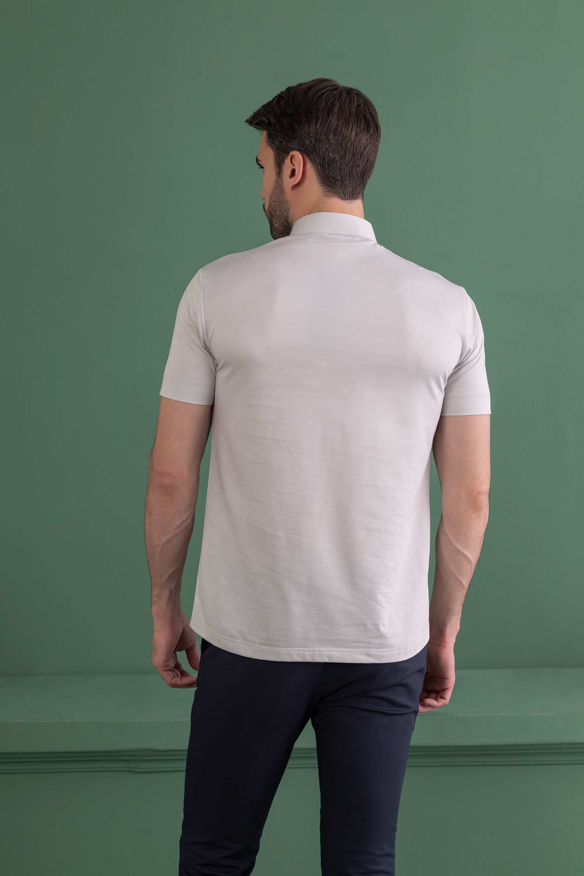 Light Grey T- Shirt with Zipper