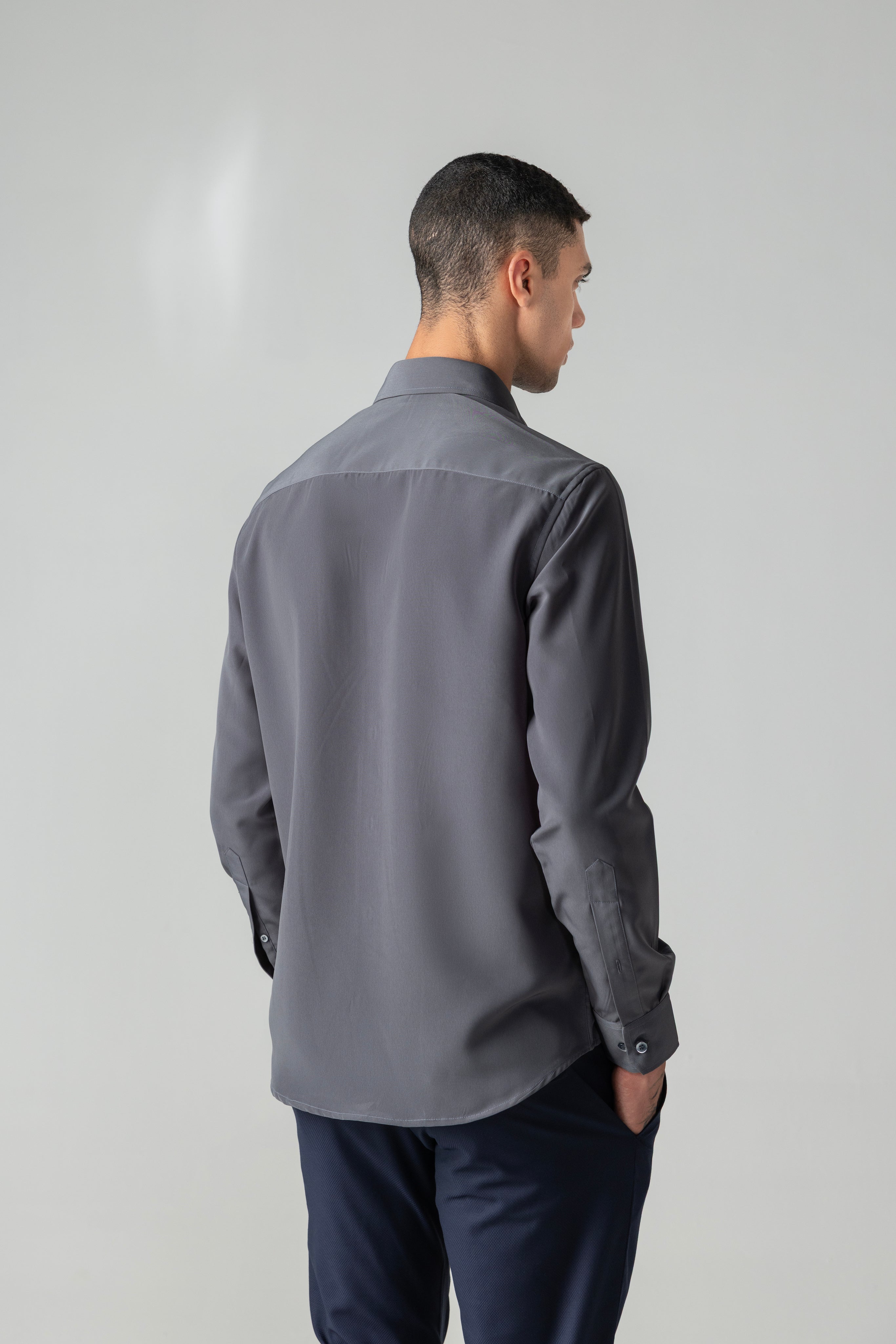 Dark grey shirt with embroidered Bird motif
