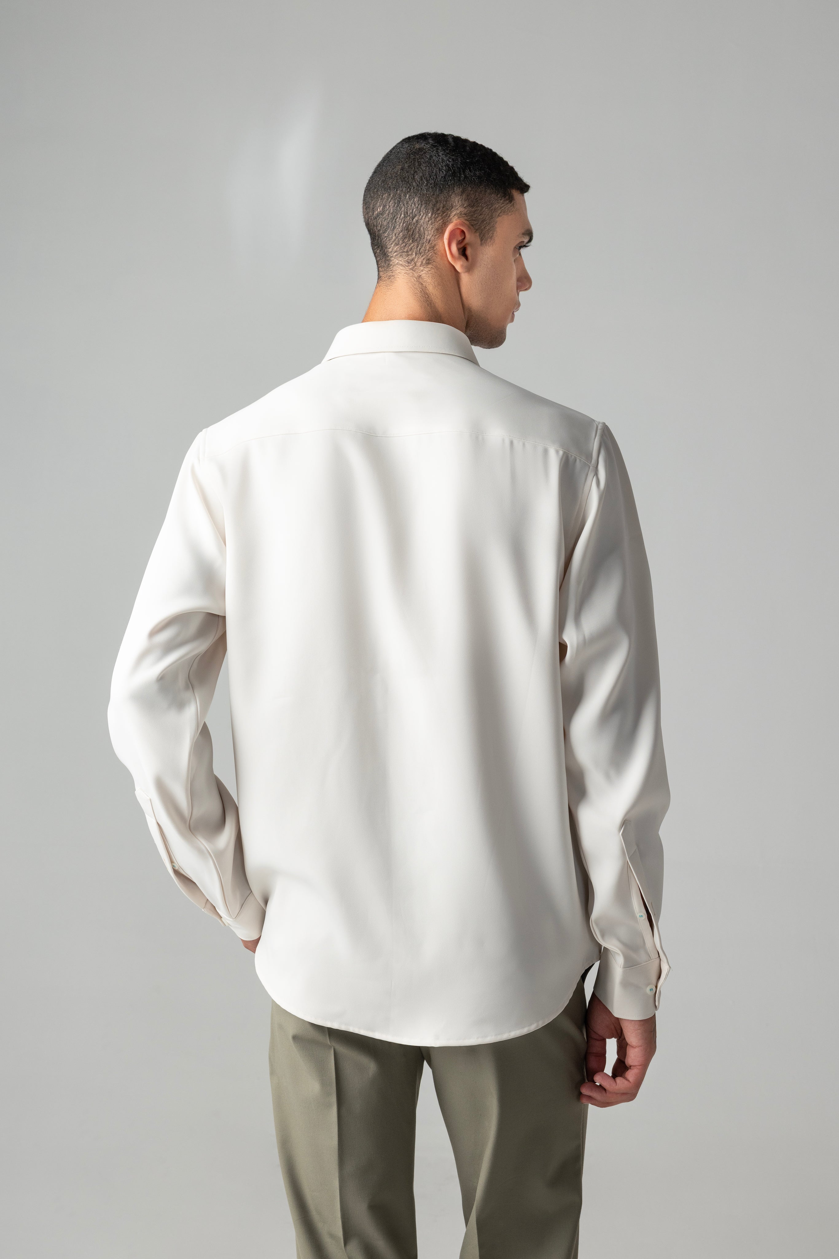 Ivory shirt with multi-coloured embroidered Horse motif