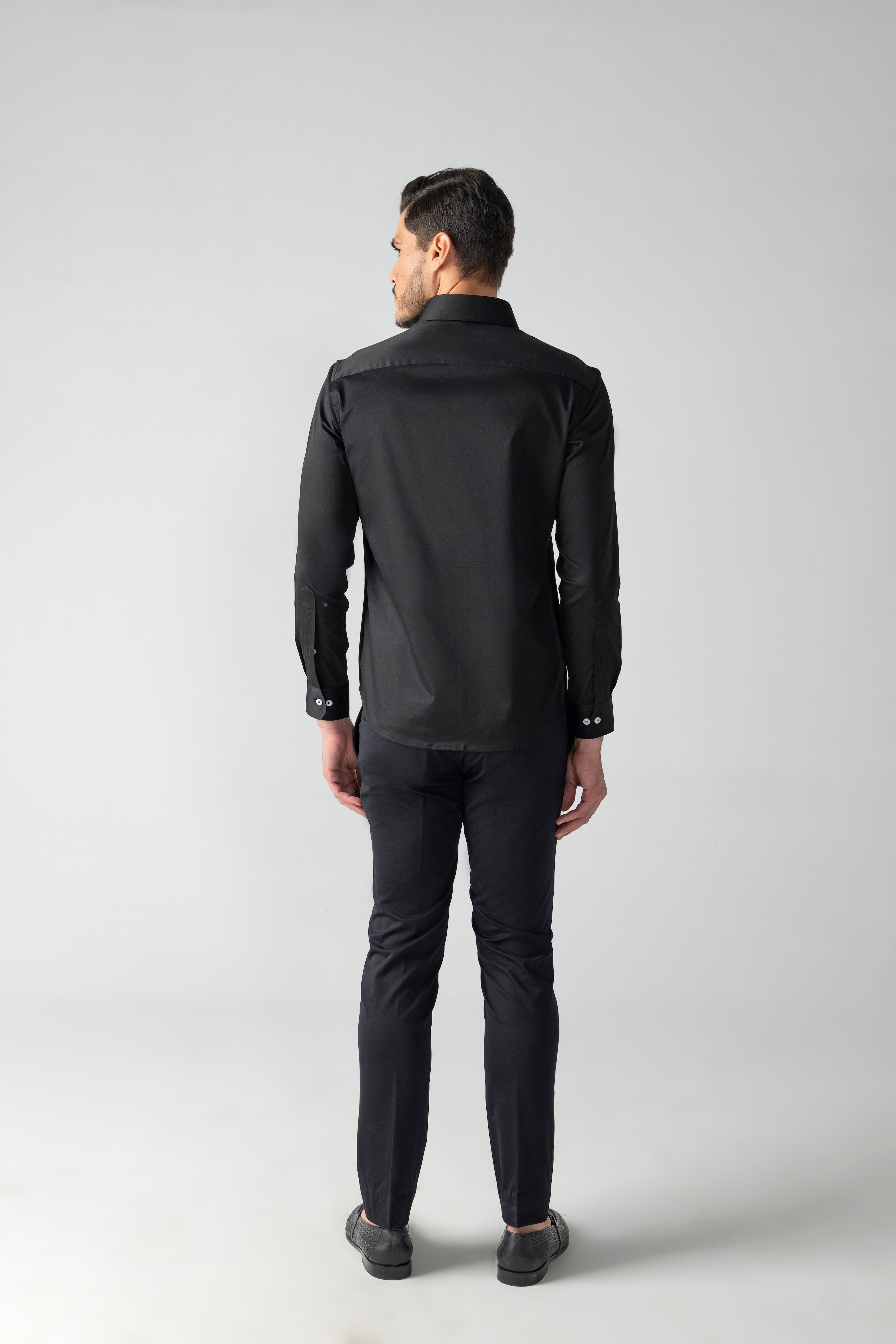Black shirt with white embroidered Horse motif