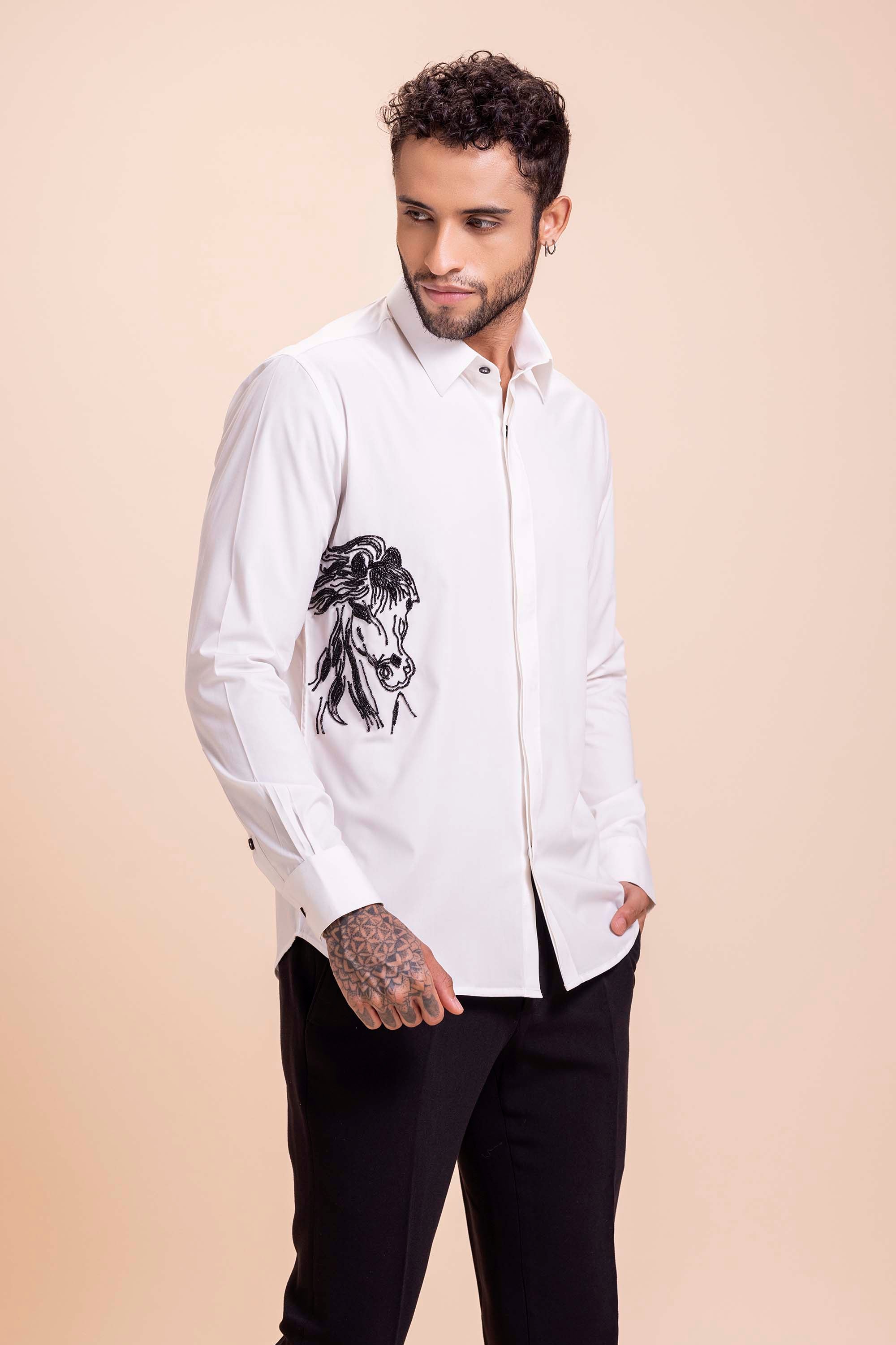 White Embroidered Shirt