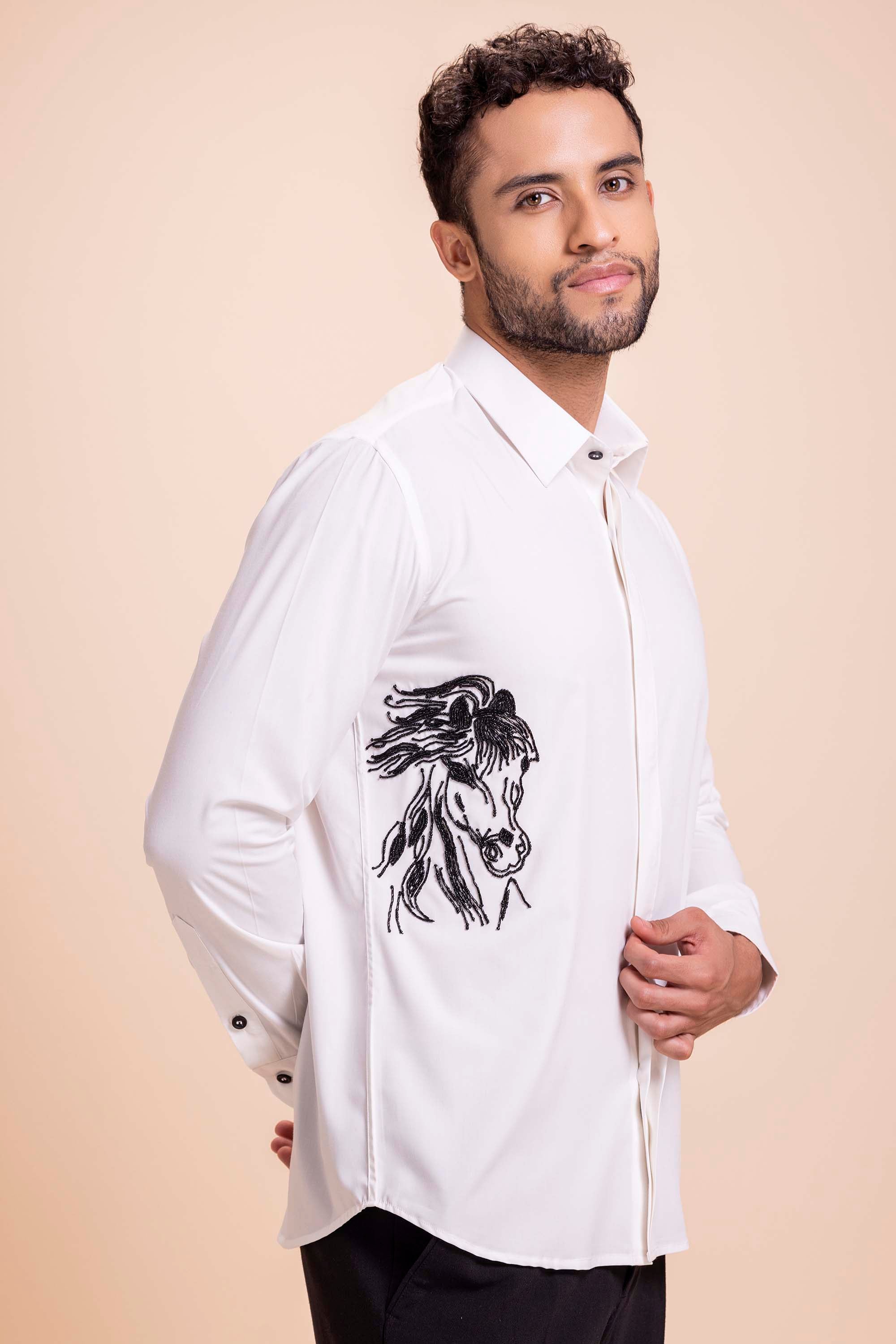 White Embroidered Shirt