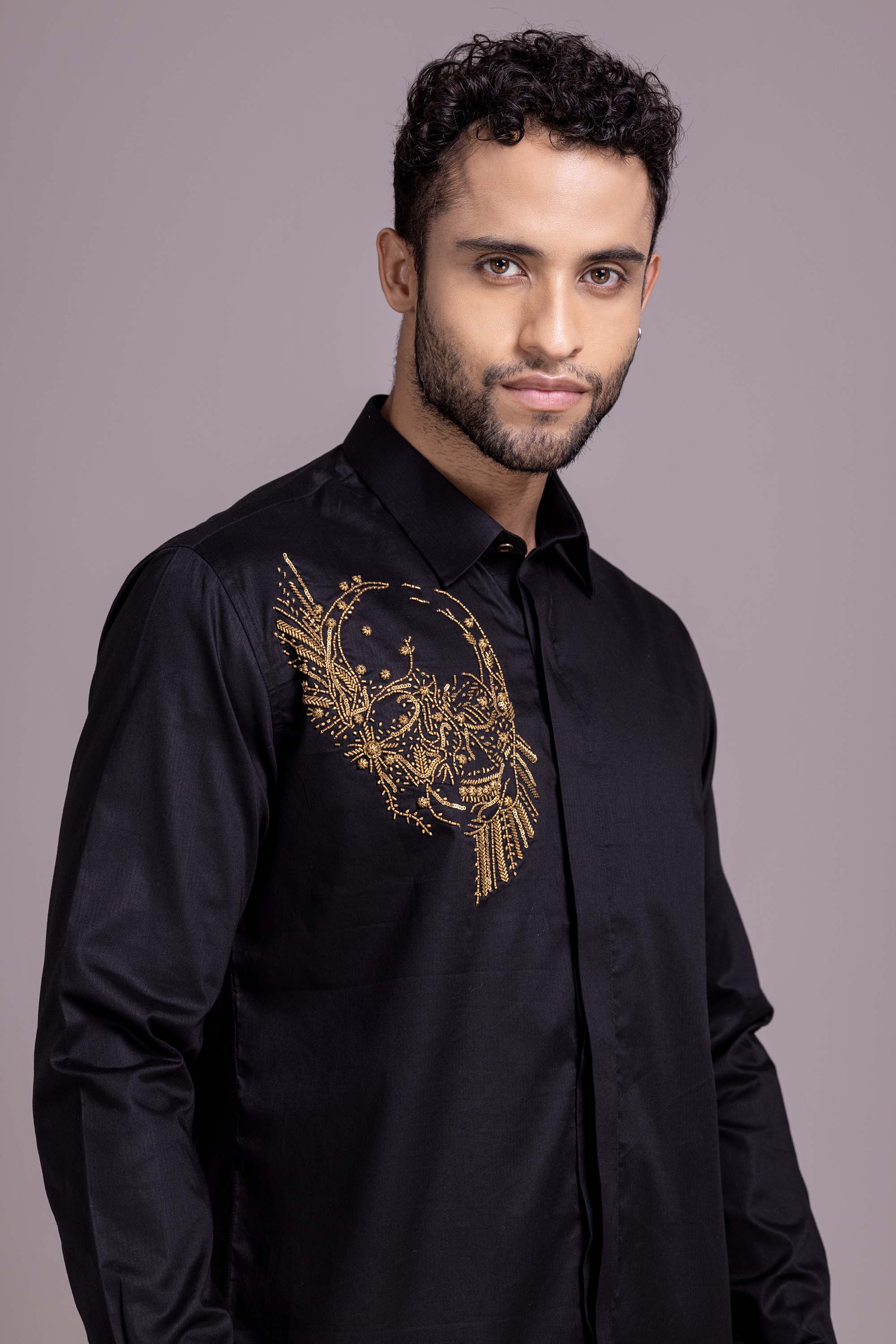 Black Embroidered Shirt