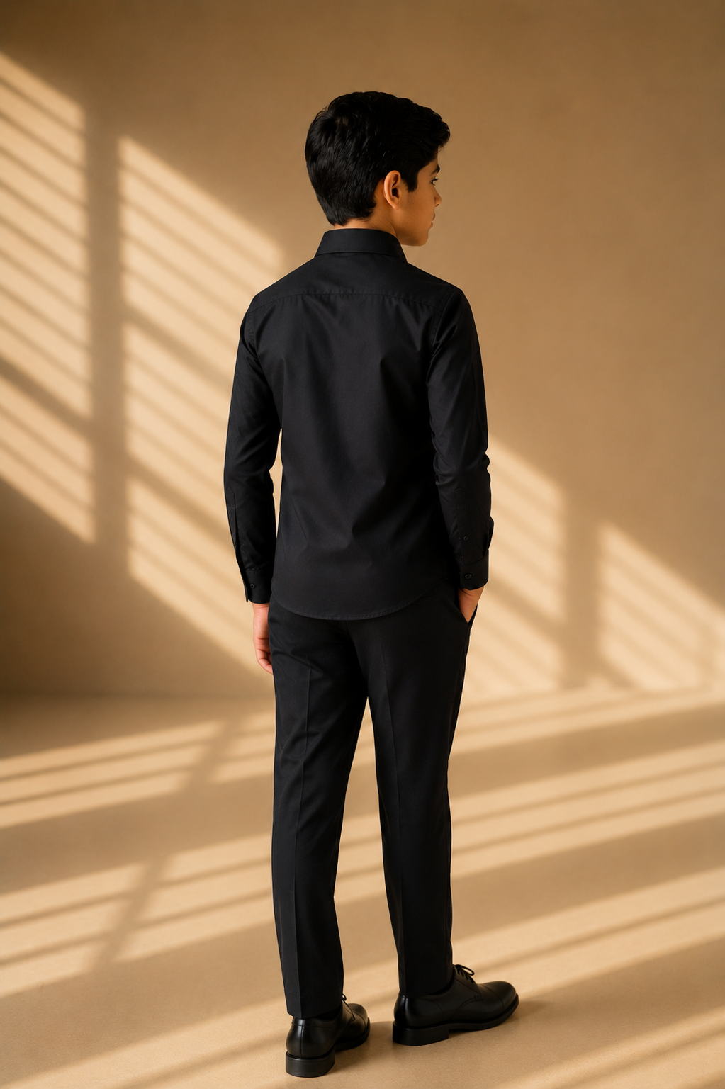 Black shirt with statement metallic buttons