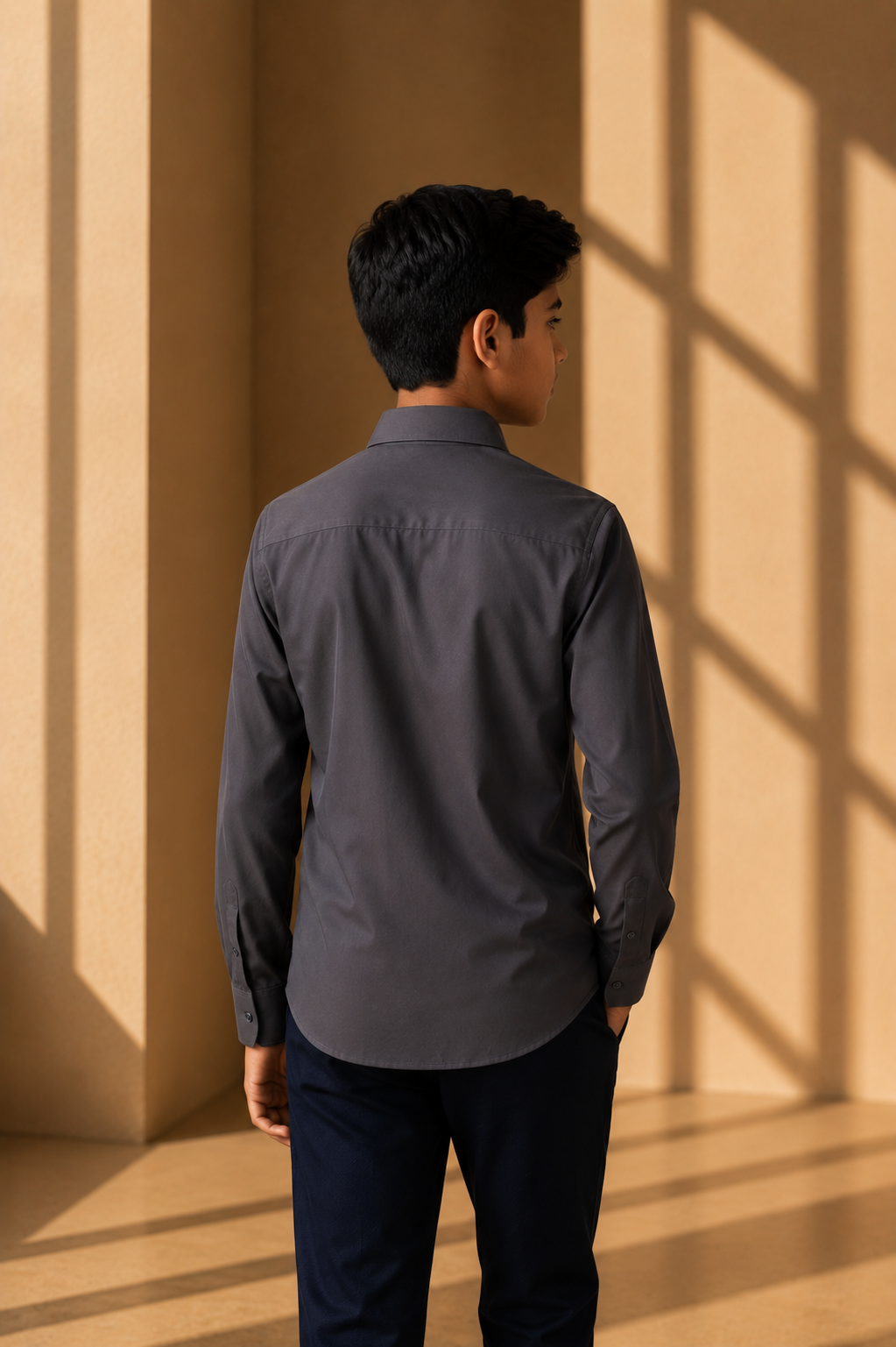Dark grey shirt with embroidered Bird motif
