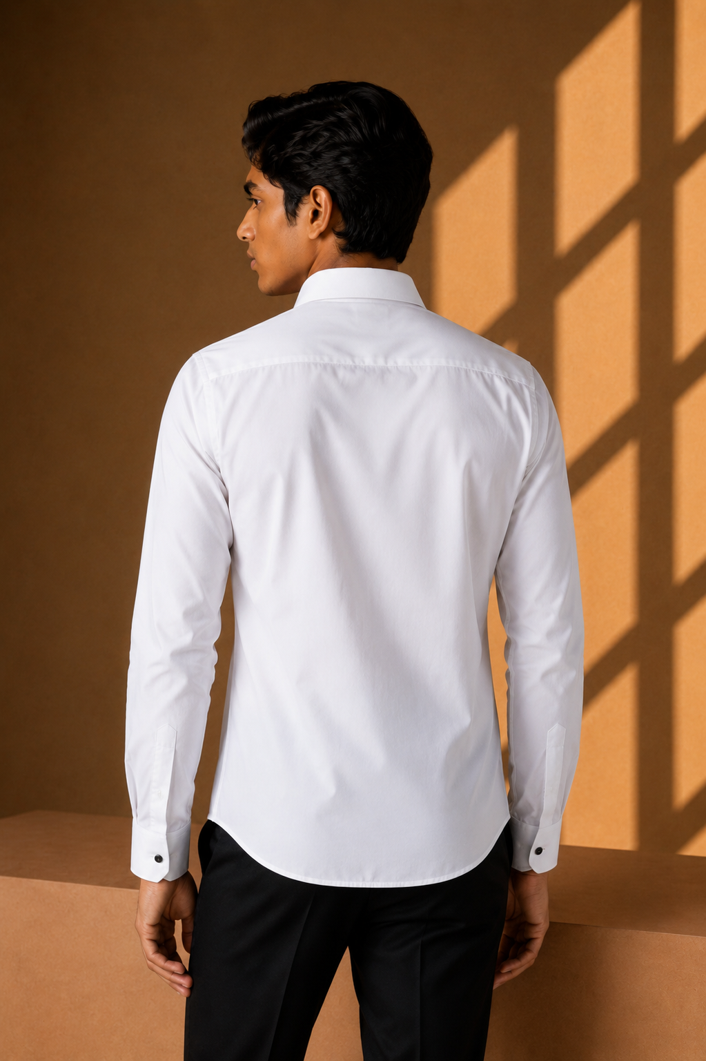 White shirt with black embroidered Horse motif