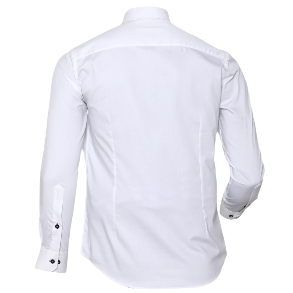 White long-sleeved shirt with crossword embroidery