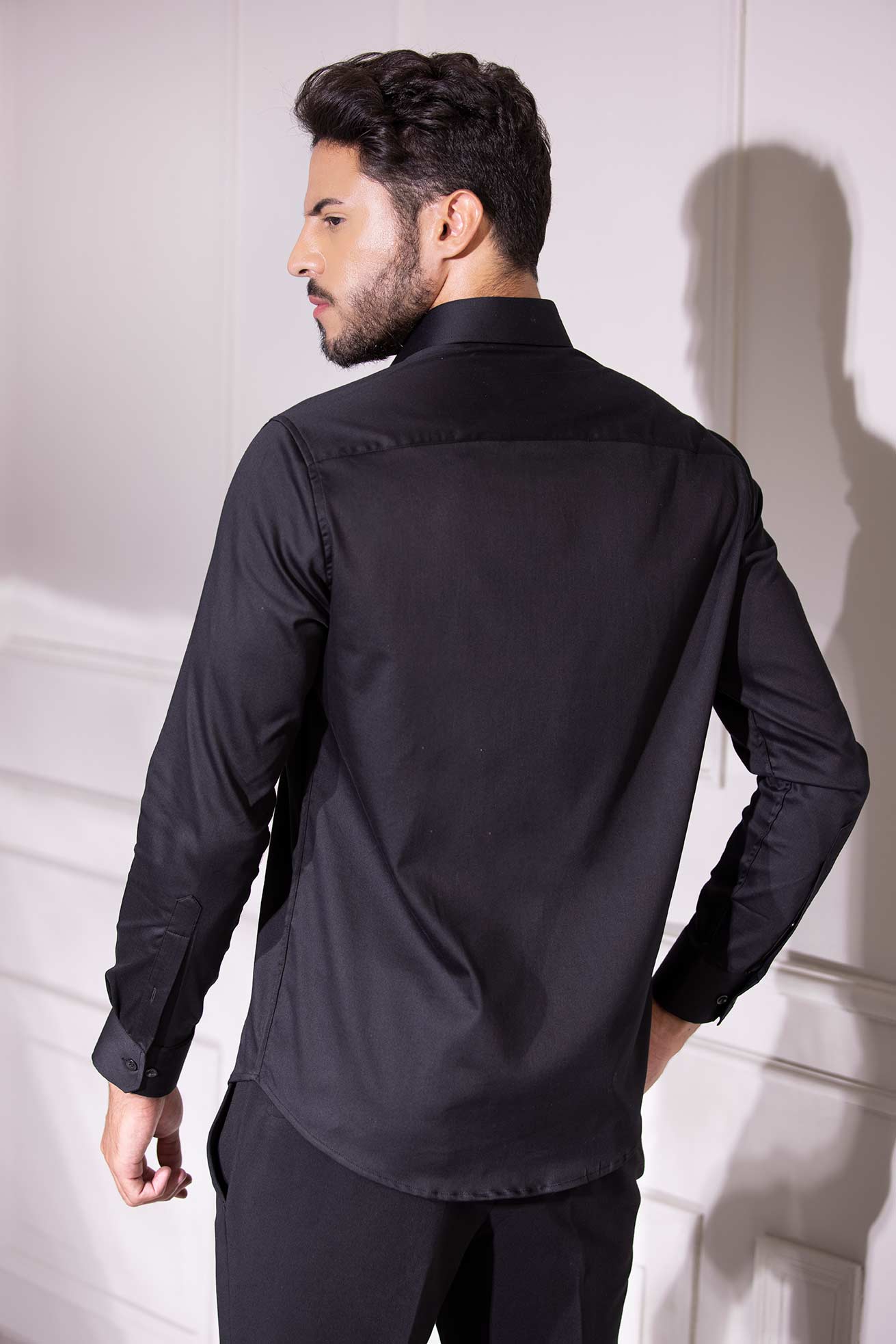 Black full-sleeved shirt with digital print Batman motif