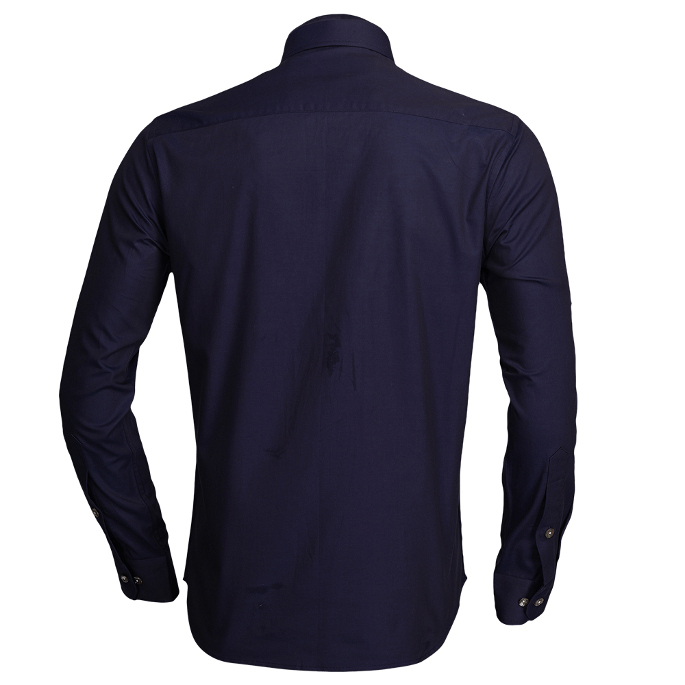 Navy Blue long-sleeved shirt detailed with embroidered musical notes