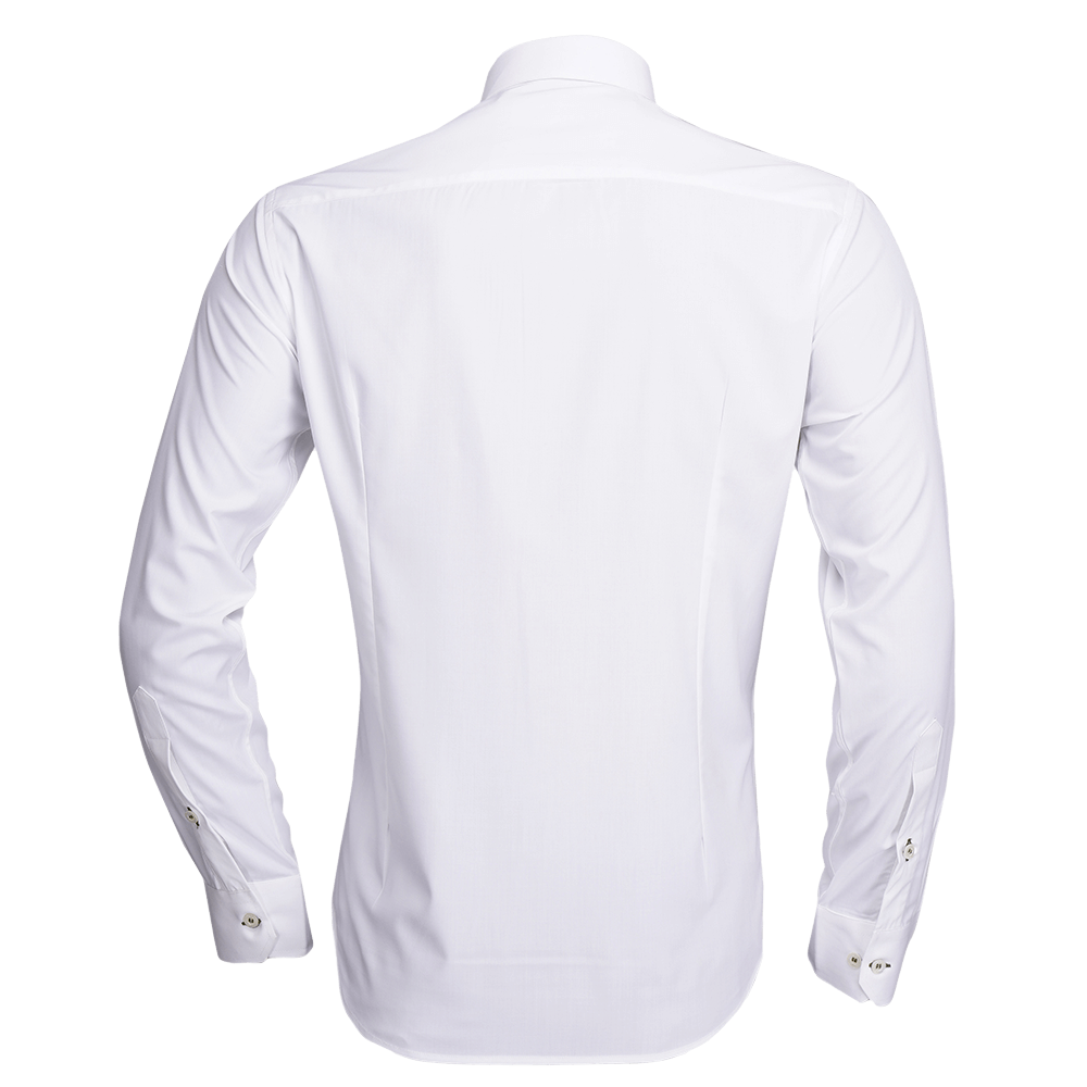 White long-sleeved shirt with Dragonfly embroidered motif