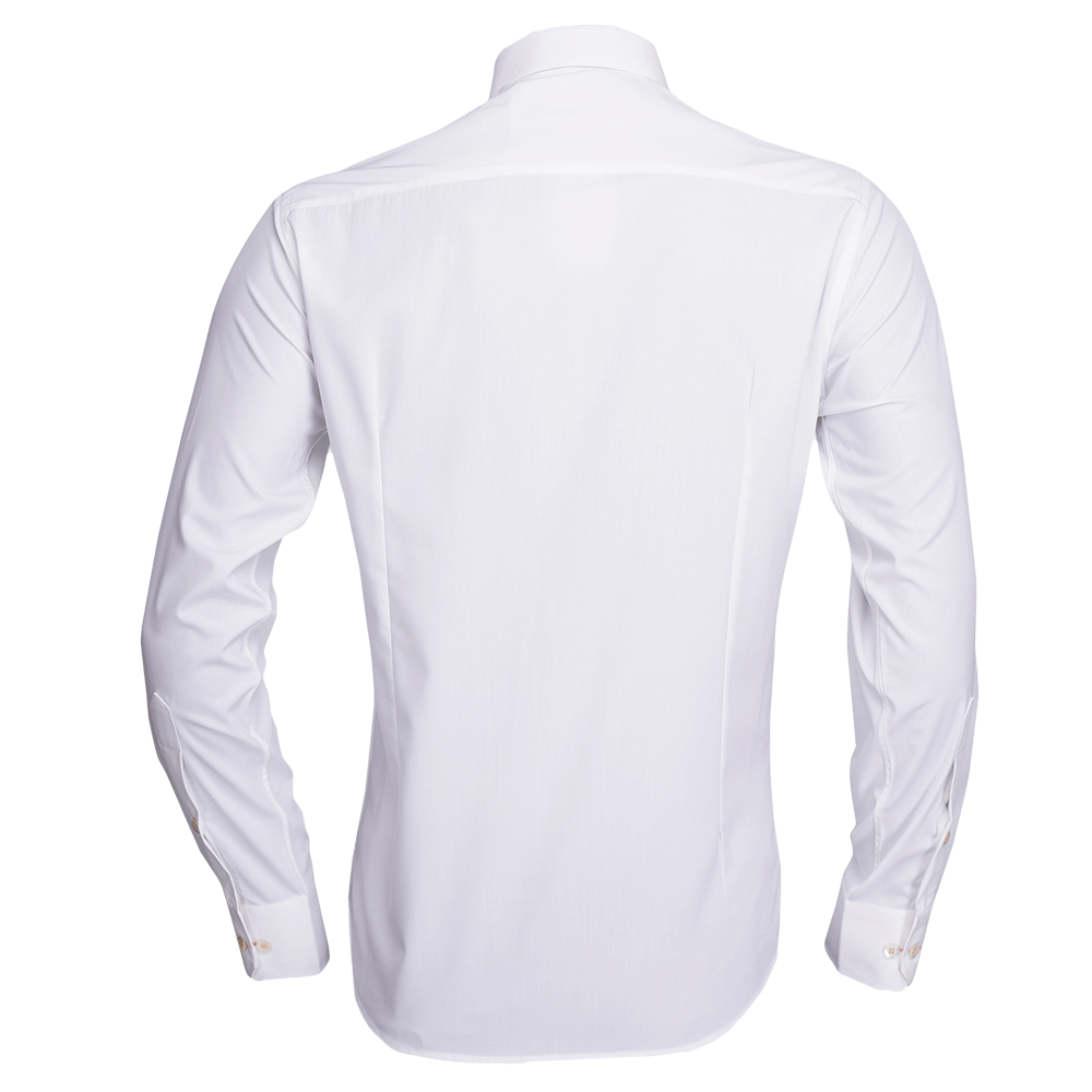 White long-sleeved shirt with Reindeer embroidered motif